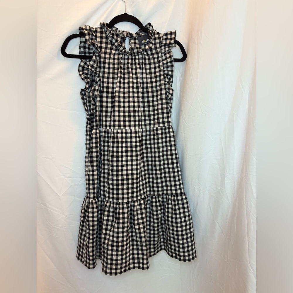 Anthropologie Black and White Ruffled Tiered Sundress